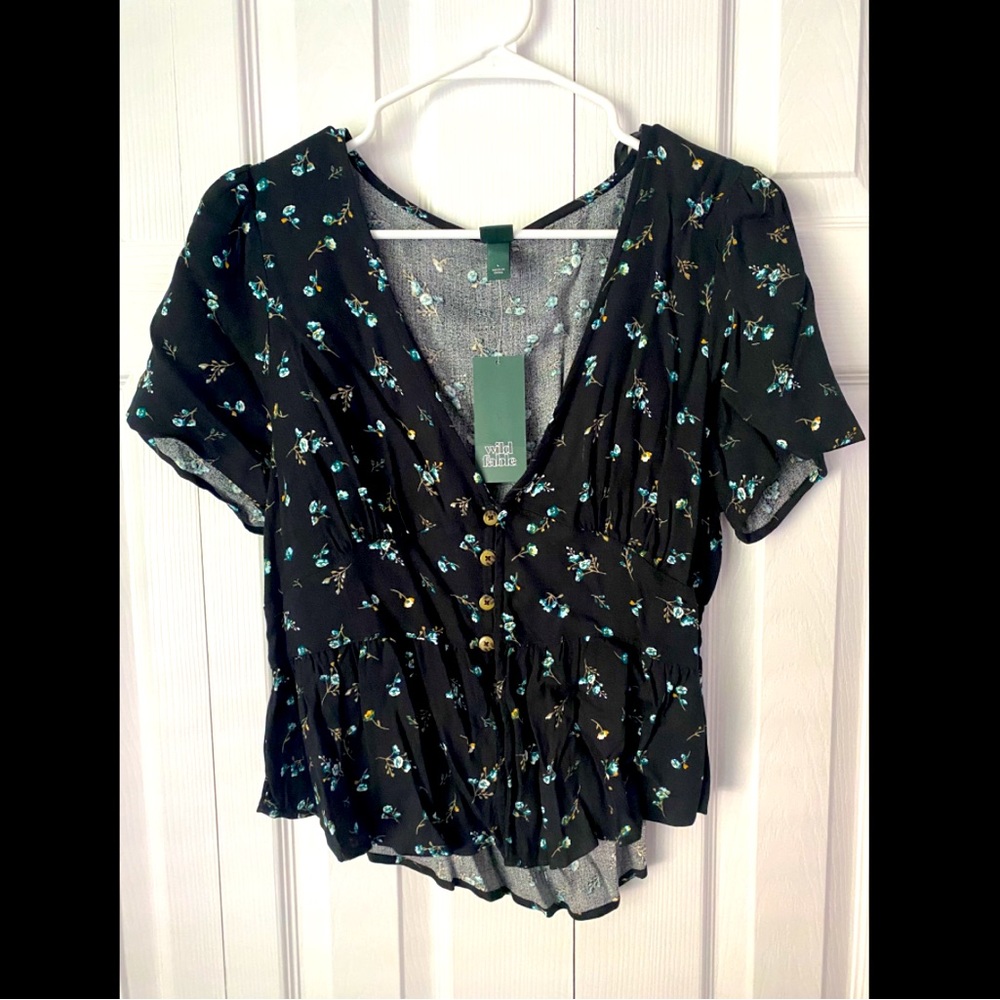 Black Floral Top